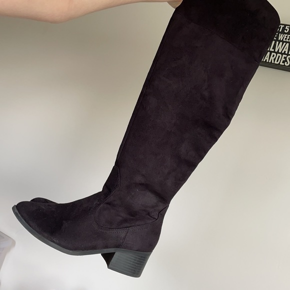 Shoes - Black suede knee high boots